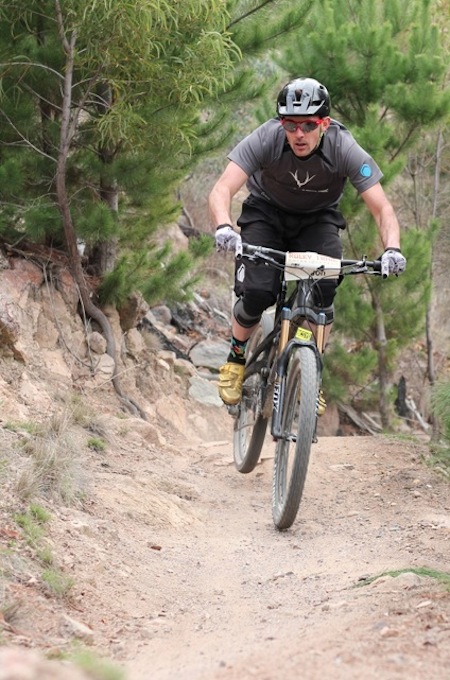 Jon Odams on track at Stromlo Forest Park.